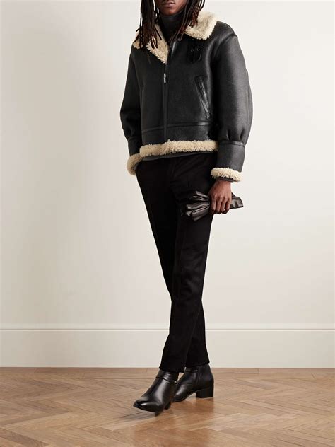 knit shearling jacket ysl|Coat in shearling .